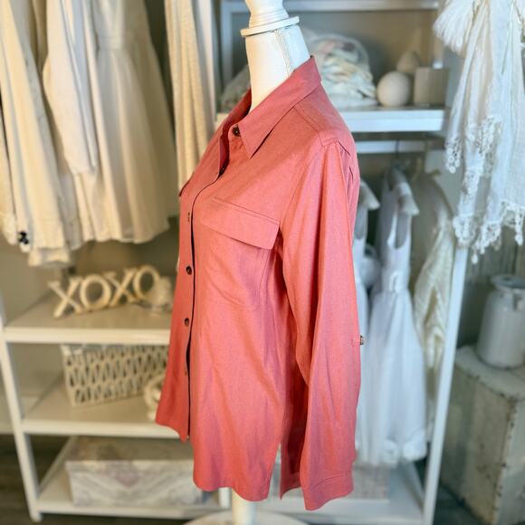 Erin London sz. Medium 100% silk pantsuit coastal,summer, demure 2-pc #3717, 18 - Picture 4 of 13